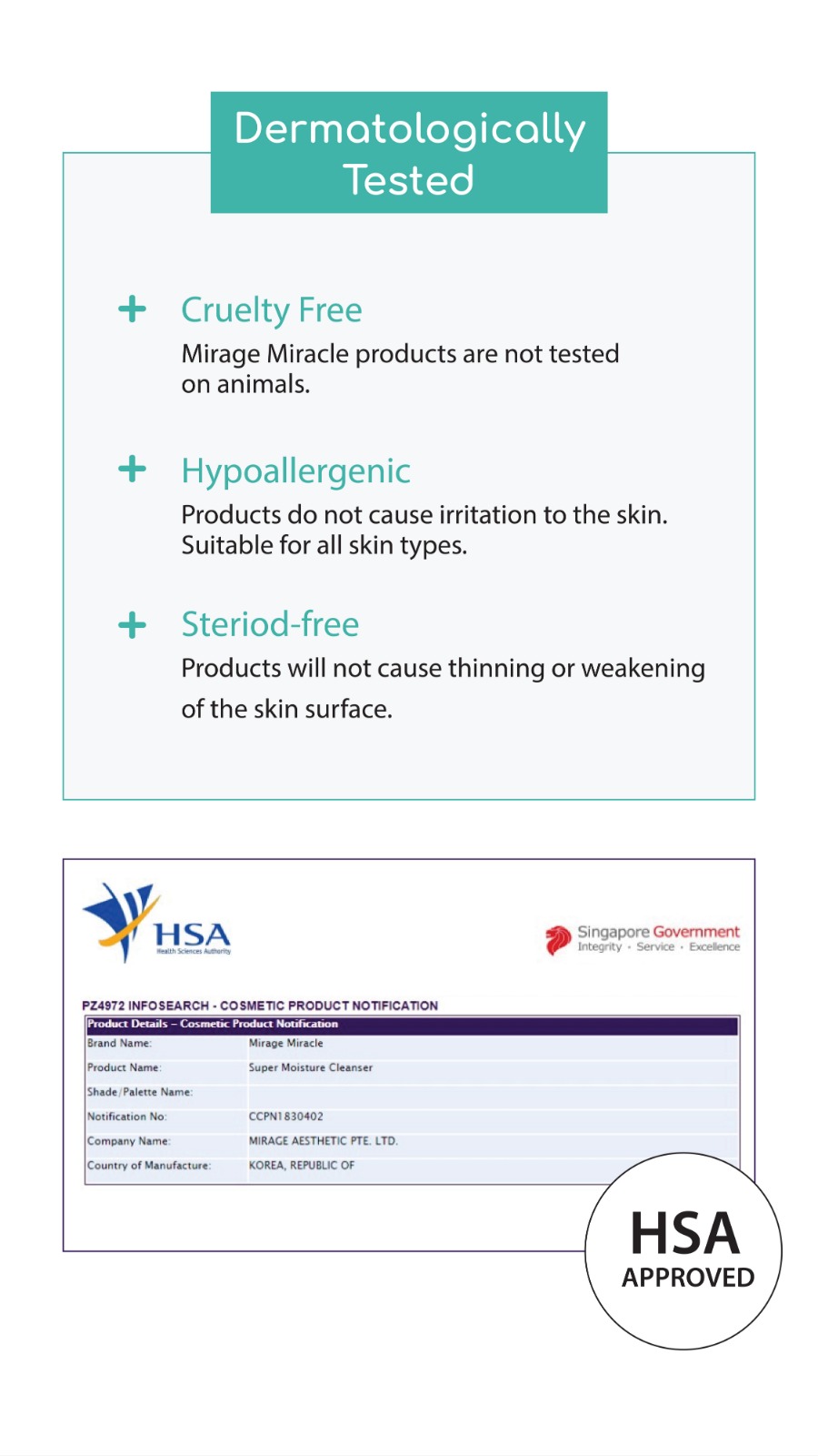Dermatologically tested